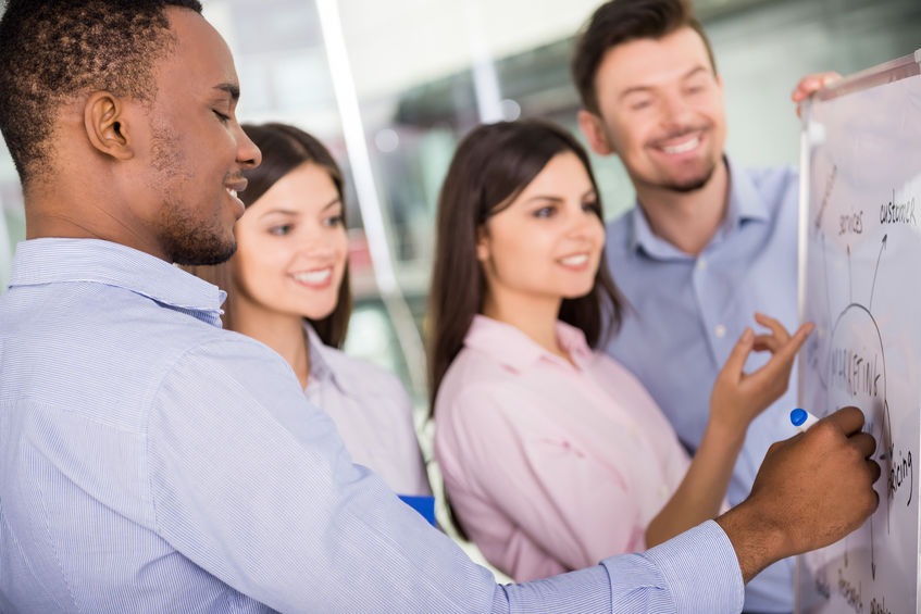 group of people working